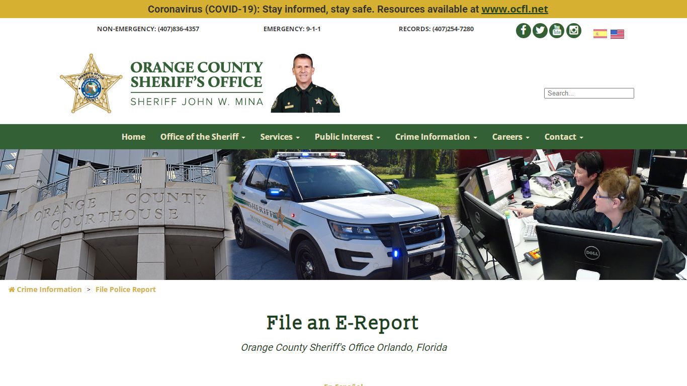 Orange County Sheriff's Office > Crime Information > File Police Report